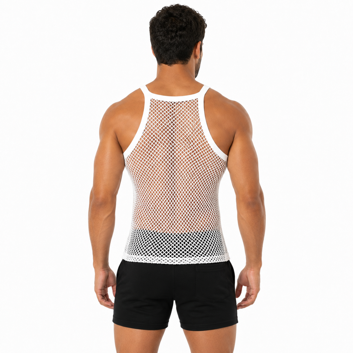 BLACK & WHITE MESH TANKTOP