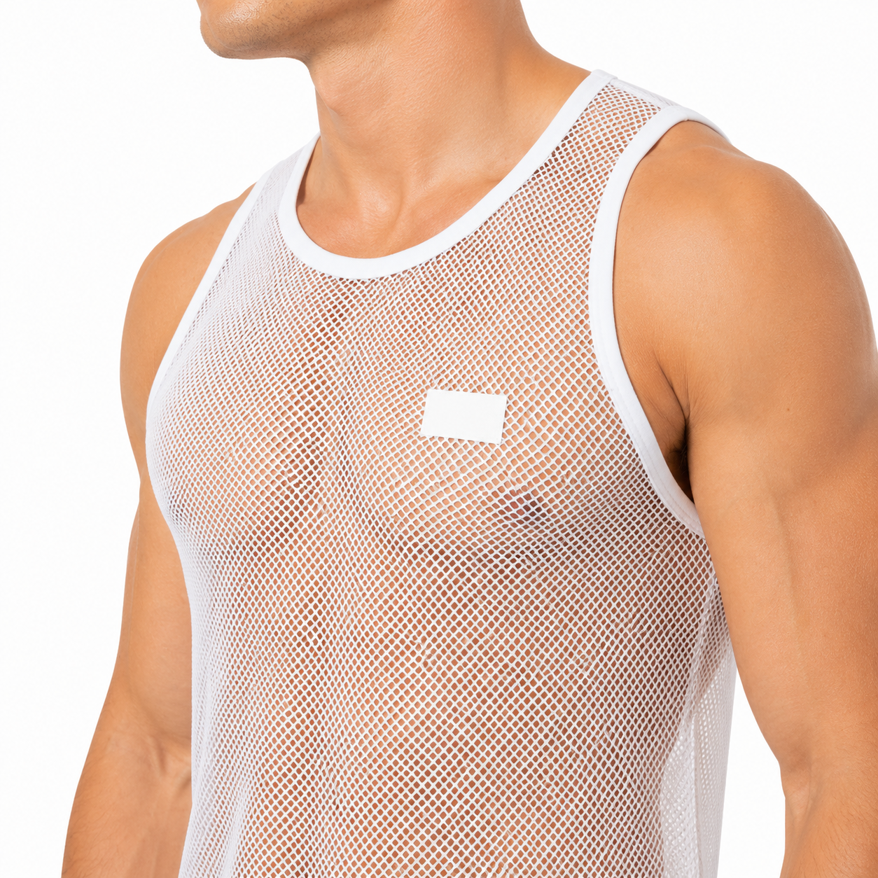 BLACK & WHITE MESH TANKTOP