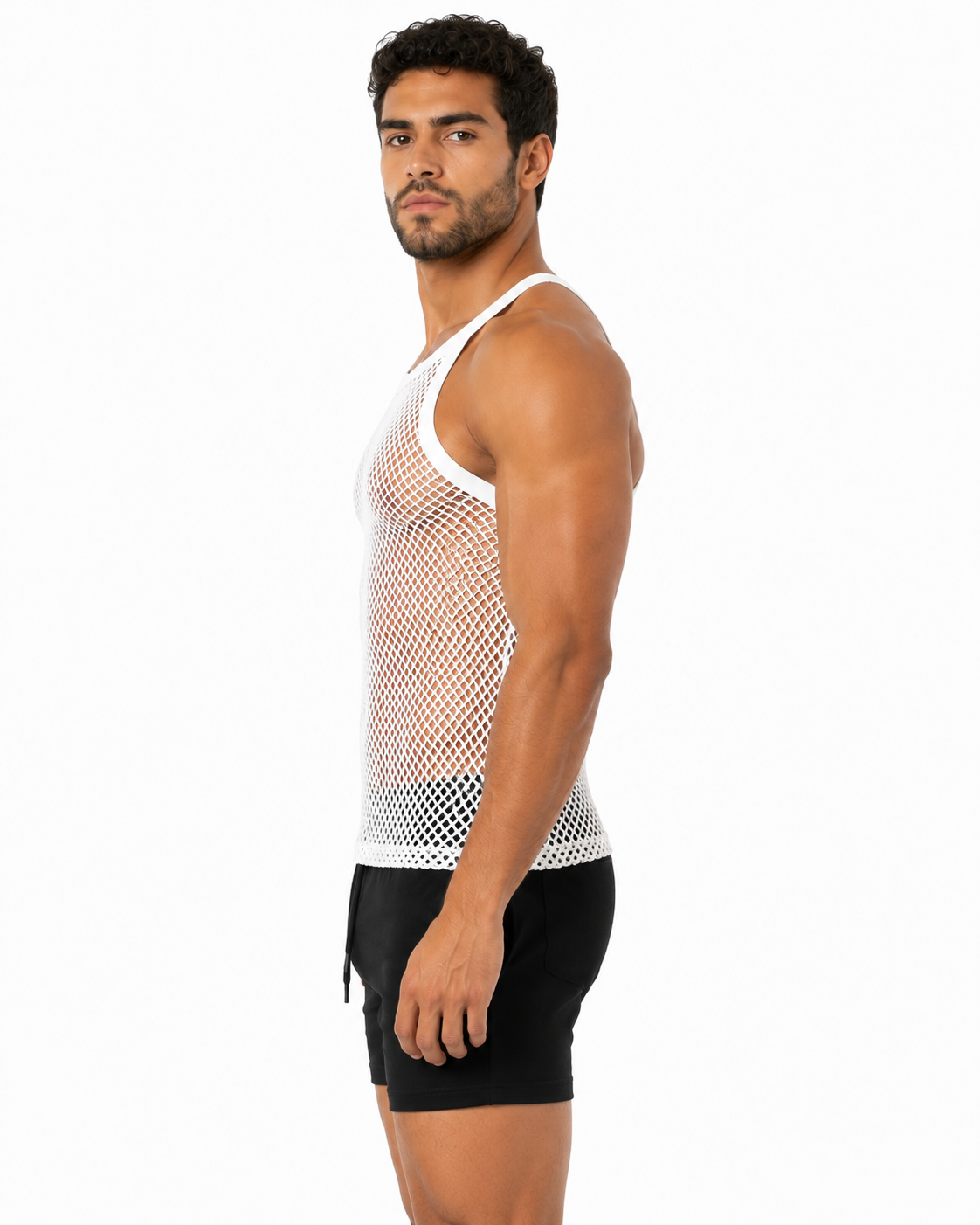 BLACK & WHITE MESH TANKTOP