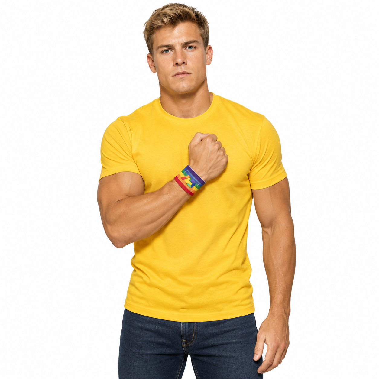 AD RAINBOW THICK WRISTBAND