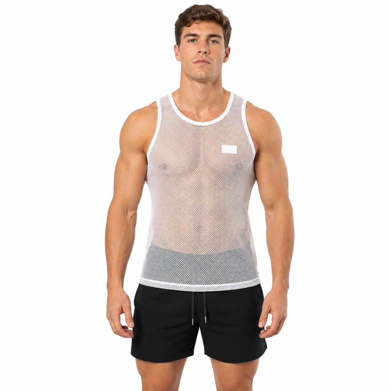 BLACK & WHITE MESH TANKTOP