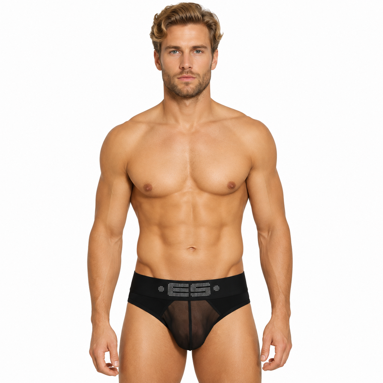 STRASS C-THROUGH BRIEF