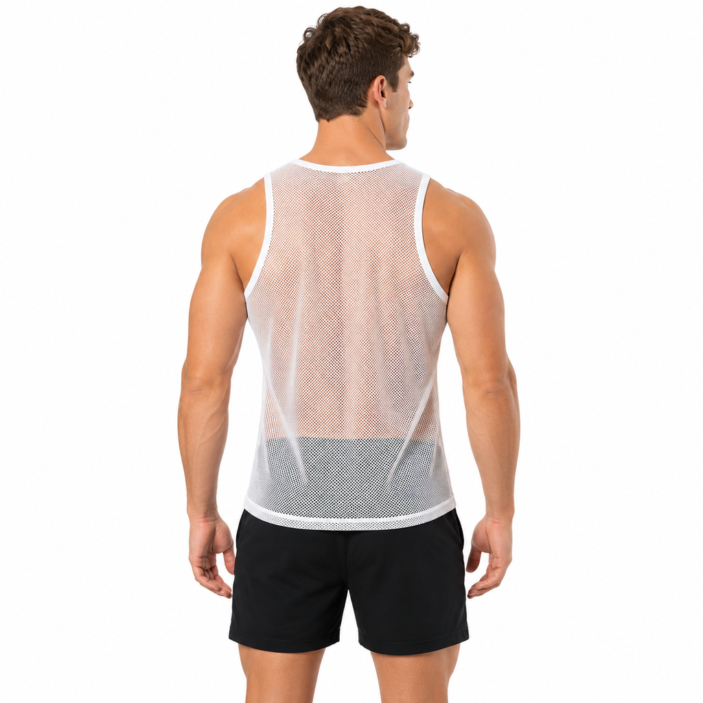 BLACK & WHITE MESH TANKTOP